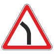 Дорожный знак 1.11.2 «Опасный поворот налево» (металл 0,8 мм, I типоразмер: сторона 700 мм, С/О пленка: тип А коммерческая)